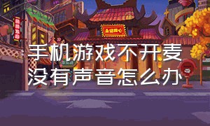 手机游戏不开麦没有声音怎么办（手机游戏麦克风没声音是怎么回事）