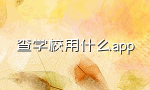 查学校用什么app（查学校信息用什么网）