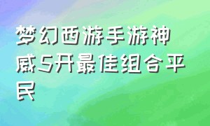 梦幻西游手游神威5开最佳组合平民
