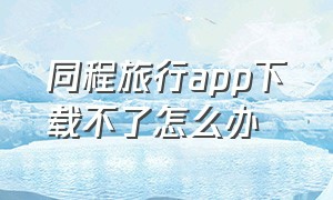 同程旅行app下载不了怎么办