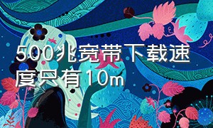 500兆宽带下载速度只有10m