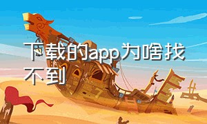 下载的app为啥找不到