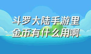 斗罗大陆手游里金币有什么用啊