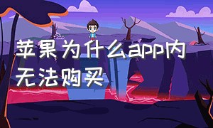 苹果为什么app内无法购买（苹果app内不支持购买怎么解决）