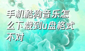 手机酷狗音乐怎么下载到u盘格式不对