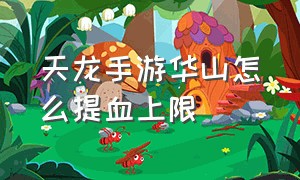 天龙手游华山怎么提血上限