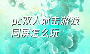 pc双人射击游戏同屏怎么玩