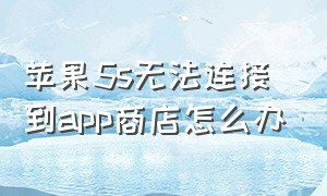 苹果5s无法连接到app商店怎么办