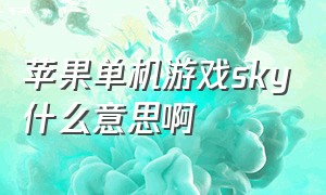 苹果单机游戏sky什么意思啊