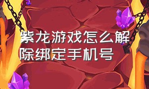 紫龙游戏怎么解除绑定手机号