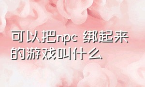 可以把npc 绑起来的游戏叫什么（可以用许多办法弄死npc的游戏）