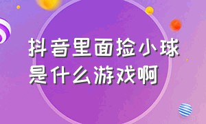 抖音里面捡小球是什么游戏啊