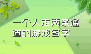 一个人走两条通道的游戏名字