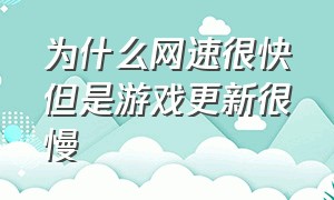 为什么网速很快但是游戏更新很慢