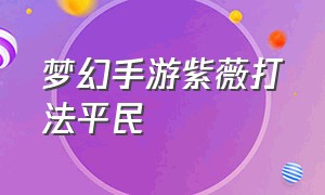 梦幻手游紫薇打法平民（梦幻西游手游紫薇5个法能打不）