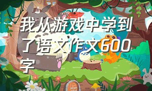 我从游戏中学到了语文作文600字（以游戏为题作文600字）