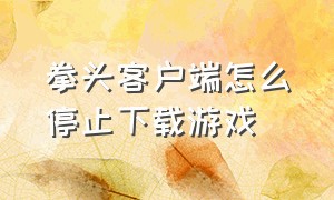 拳头客户端怎么停止下载游戏