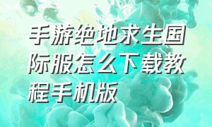 手游绝地求生国际服怎么下载教程手机版（绝地求生国际服免费手游怎么下载）