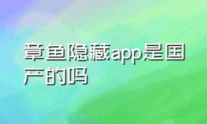 章鱼隐藏app是国产的吗