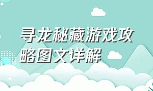 寻龙秘藏游戏攻略图文详解