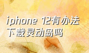 iphone 12有办法下载灵动岛吗