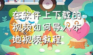 在软件上下载的视频如何导入本地视频教程