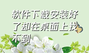 软件下载安装好了却在桌面上找不到（软件下载安装好了却在桌面上找不到怎么办）