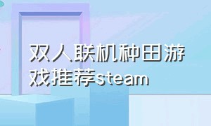 双人联机种田游戏推荐steam（steam同屏双人种田游戏）