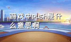 游戏中push是什么意思啊（pUsH是什么意思）