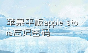 苹果平板apple store忘记密码