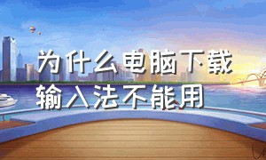 为什么电脑下载输入法不能用（电脑上安装了输入法用不了怎么办）