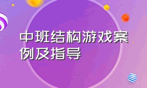 中班结构游戏案例及指导