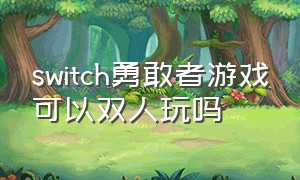 switch勇敢者游戏可以双人玩吗