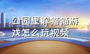 公园里躲猫猫游戏怎么玩视频