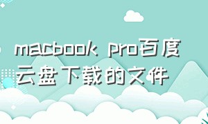 macbook pro百度云盘下载的文件
