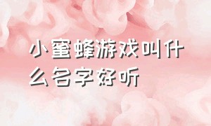 小蜜蜂游戏叫什么名字好听