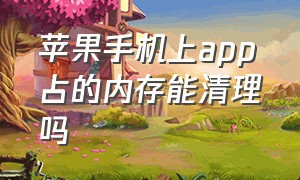 苹果手机上app占的内存能清理吗