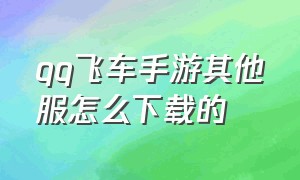 qq飞车手游其他服怎么下载的（qq飞车手游体验服哪里下载）