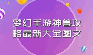 梦幻手游神兽攻略最新大全图文（梦幻手游神兽打书教程全攻略）