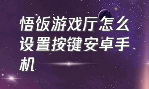 悟饭游戏厅怎么设置按键安卓手机