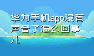 华为手机app没有声音了怎么回事儿