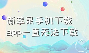 新苹果手机下载app一直无法下载