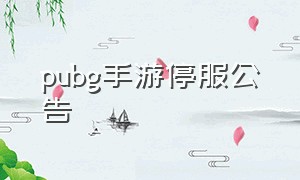 pubg手游停服公告