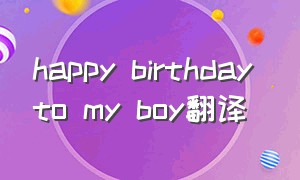 happy birthday to my boy翻译