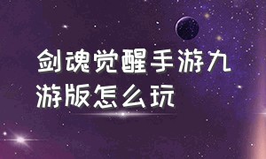 剑魂觉醒手游九游版怎么玩