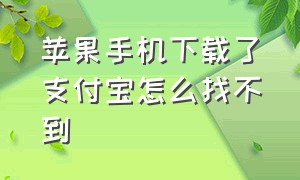 苹果手机下载了支付宝怎么找不到