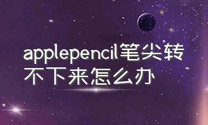 applepencil笔尖转不下来怎么办