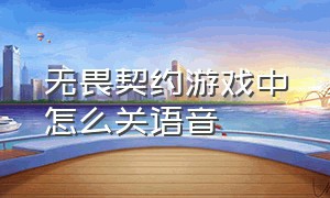 无畏契约游戏中怎么关语音