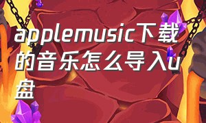 applemusic下载的音乐怎么导入u盘