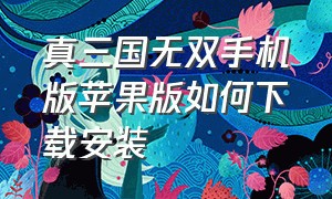 真三国无双手机版苹果版如何下载安装（真三国无双手游下载苹果）